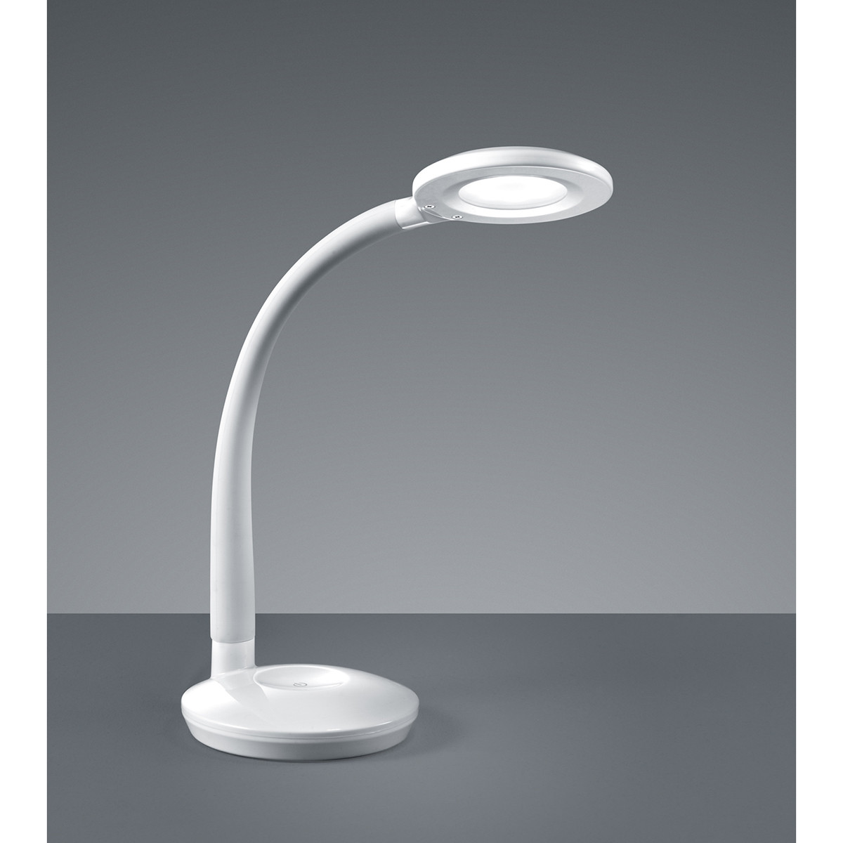 LED Bureaulamp - Tafelverlichting - Trion Kori - 3W - Warm Wit 3000K - Dimbaar - Rond - Mat Wit - Kunststof