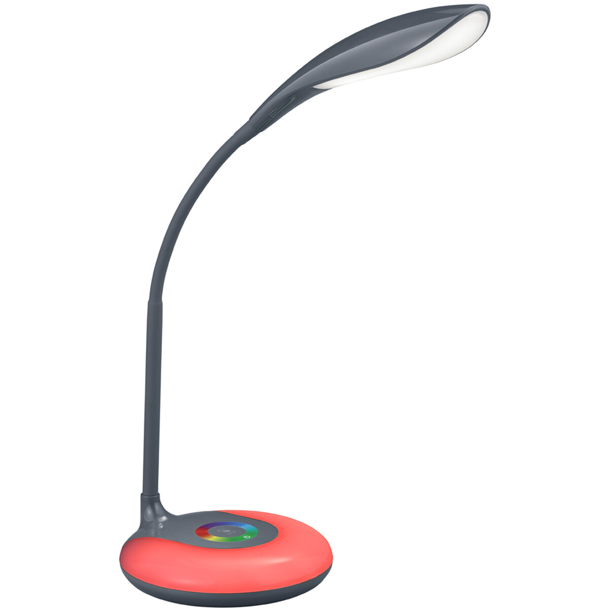 LED Bureaulamp - Tafelverlichting - Trion Krato - 4W - Warm Wit 3000K - Rond - Mat Antraciet - Kunststof