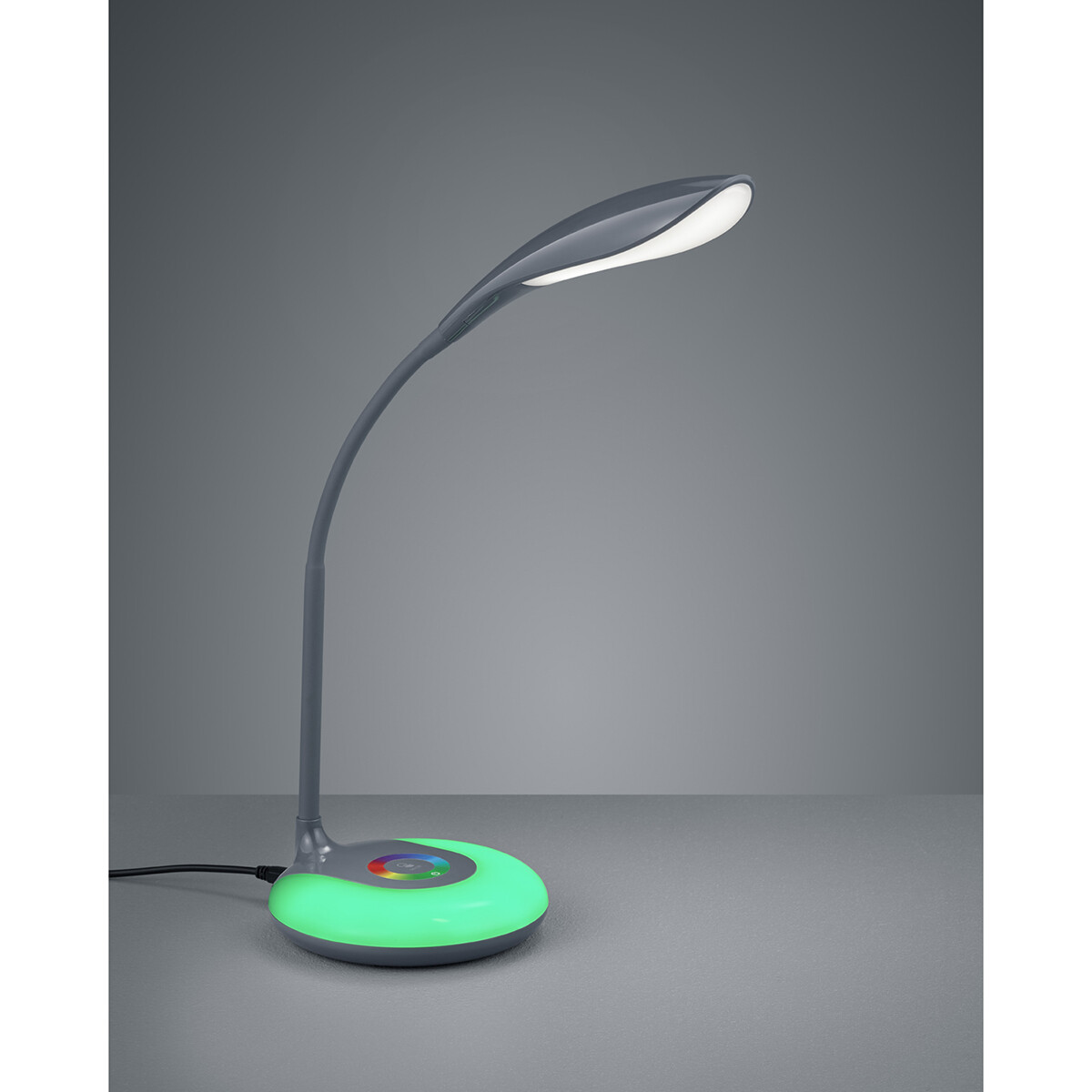 LED Bureaulamp - Tafelverlichting - Trion Krato - 4W - Warm Wit 3000K - Rond - Mat Antraciet - Kunststof