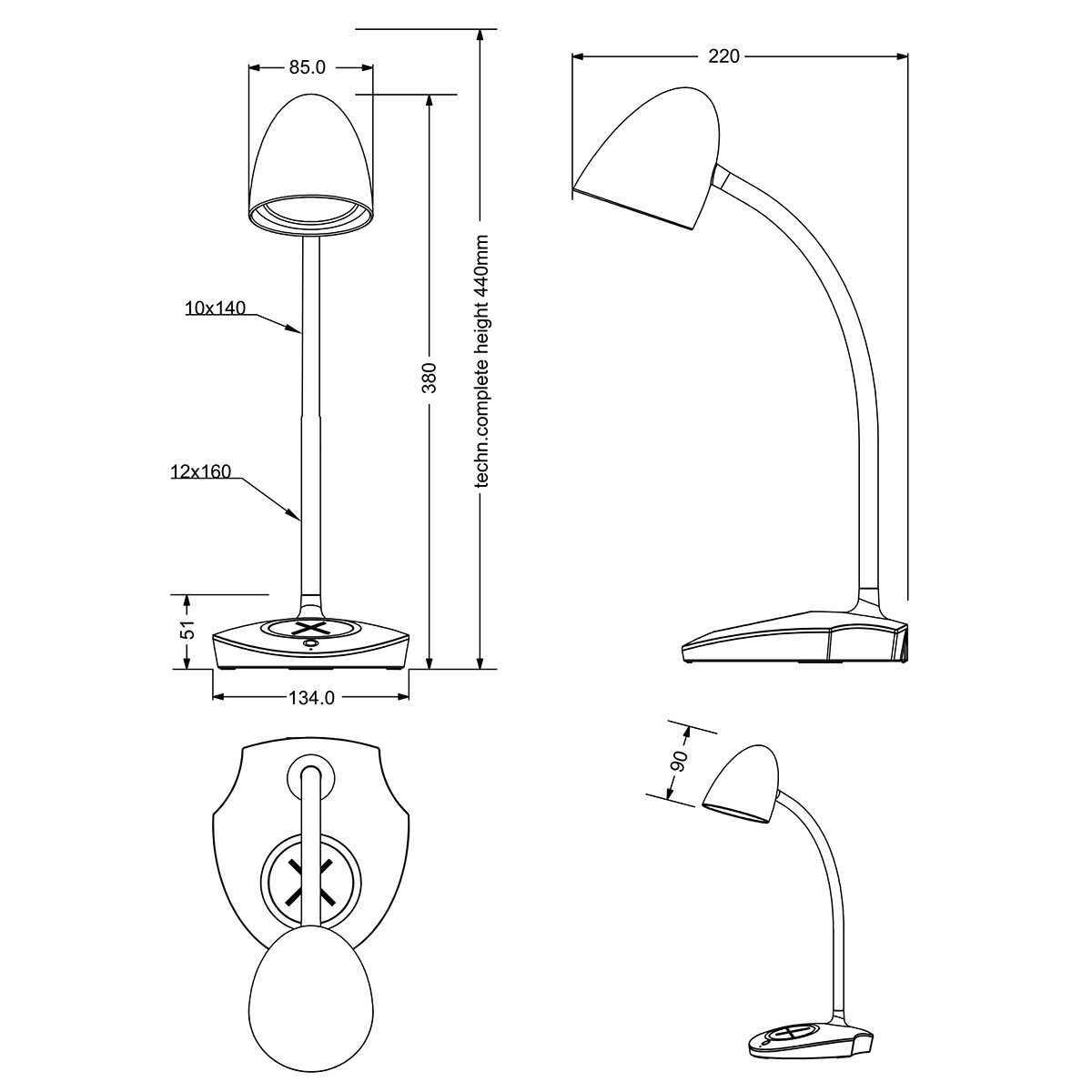 LED Bureaulamp - Tafelverlichting - Trion Lida - 4W - Warm Wit 3000K - Rond - Mat Wit - Kunststof