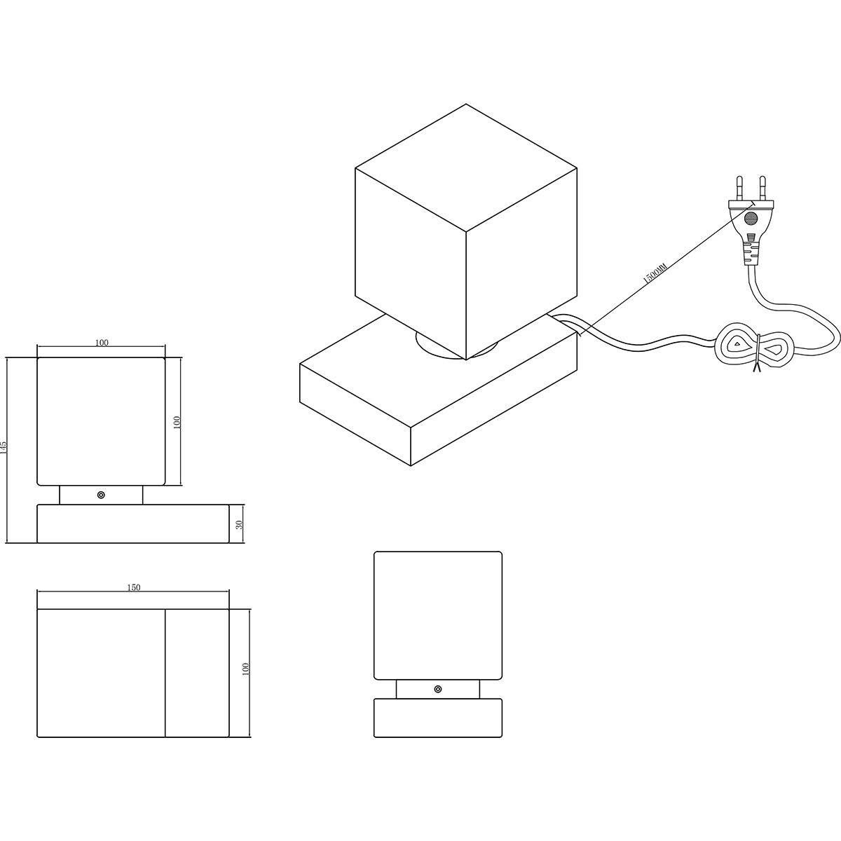 LED Tafellamp - Tafelverlichting - Trion Litt - E14 Fitting - Mat Zwart - Metaal