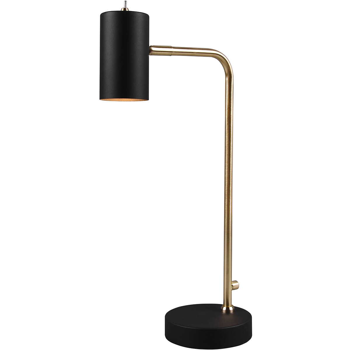 LED Bureaulamp - Tafelverlichting - Trion Milona - GU10 Fitting - Rond - Mat Zwart/Goud - Aluminium