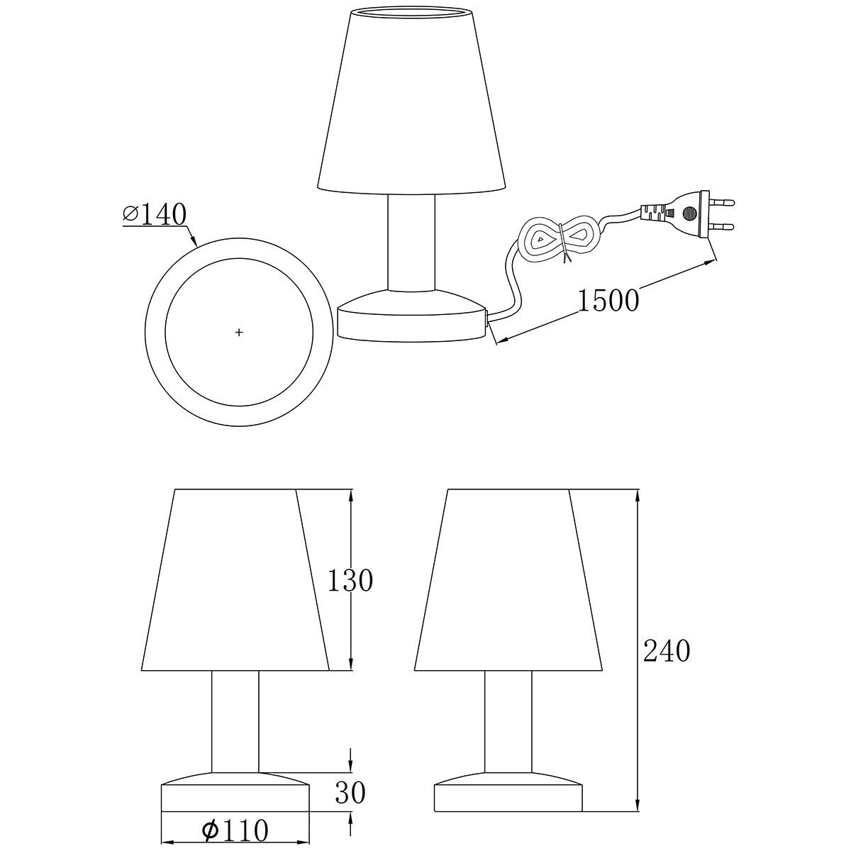 LED Tafellamp - Tafelverlichting - Trion Muton - E14 Fitting - Rond - Mat Turquoise - Aluminium