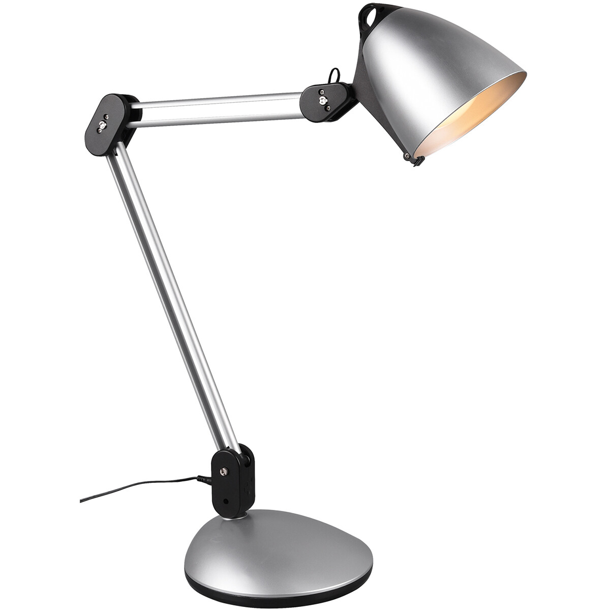 LED Bureaulamp - Tafelverlichting - Trion Nadas - 6W - Aanpasbare Kleur - Dimbaar - Rond - Mat Titaan - Kunststof