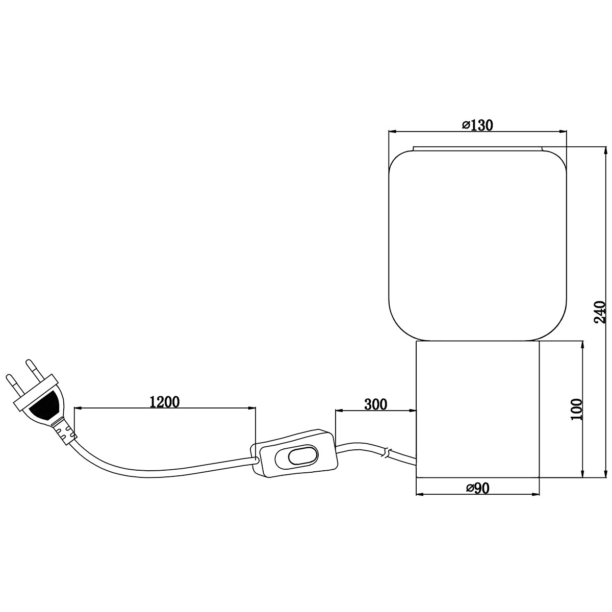 LED Tafellamp - Tafelverlichting - Trion Nikos - E27 Fitting - Rond - Mat Zwart - Aluminium