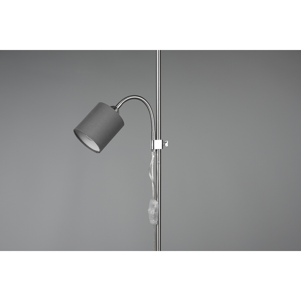 LED Vloerlamp - Vloerverlichting - Trion Owino - E27 Fitting - Rond - Mat Nikkel - Aluminium