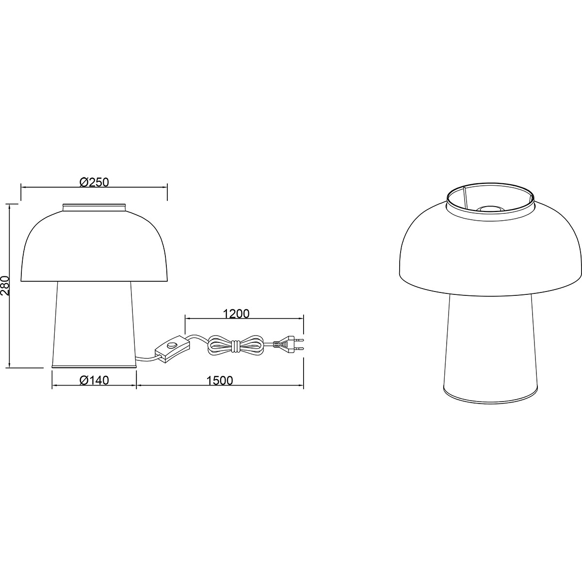 LED Tafellamp - Tafelverlichting - Trion Palmo - E27 Fitting - Rond - Mat Zwart - Aluminium