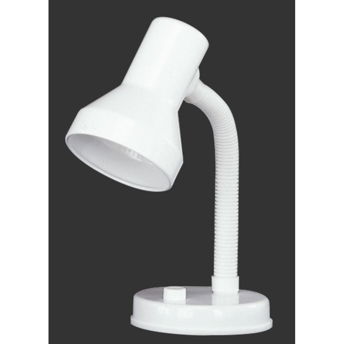 LED Bureaulamp - Tafelverlichting - Trion Printon - E27 Fitting - Rond - Mat Wit - Kunststof