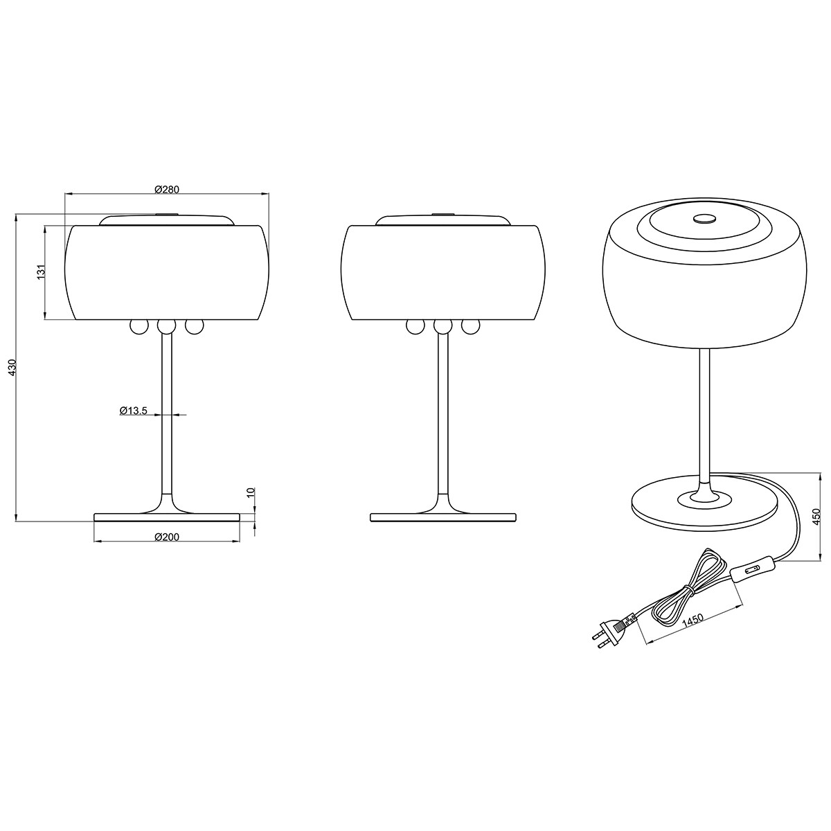 LED Tafellamp - Tafelverlichting - Trion Vapiro - G9 Fitting - Rond - Mat Chroom - Aluminium