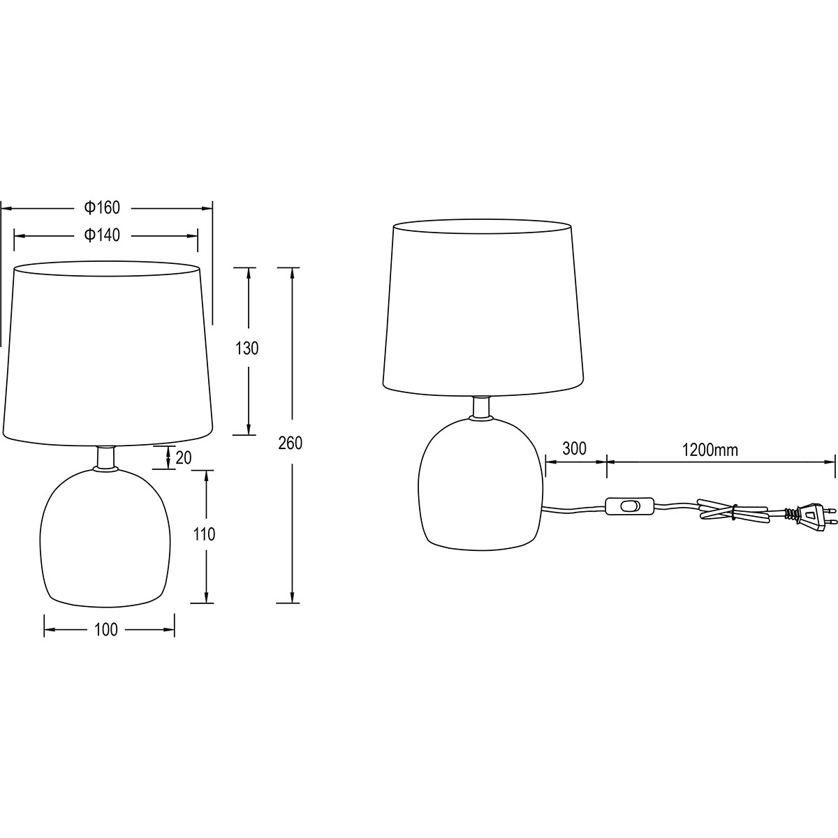 LED Tafellamp - Tafelverlichting - Trion Zikkom - E14 Fitting - Rond - Antiek Nikkel - Keramiek