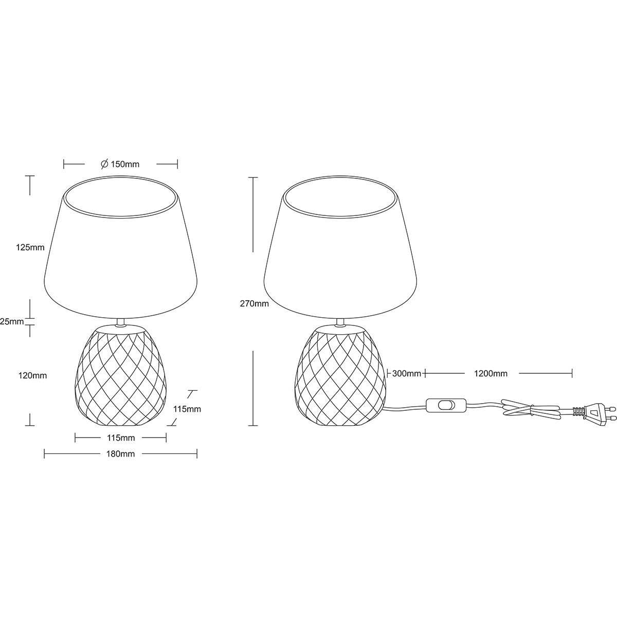 LED Tafellamp - Trion Aroniz - E14 Fitting - Rond - Bruin - Keramiek