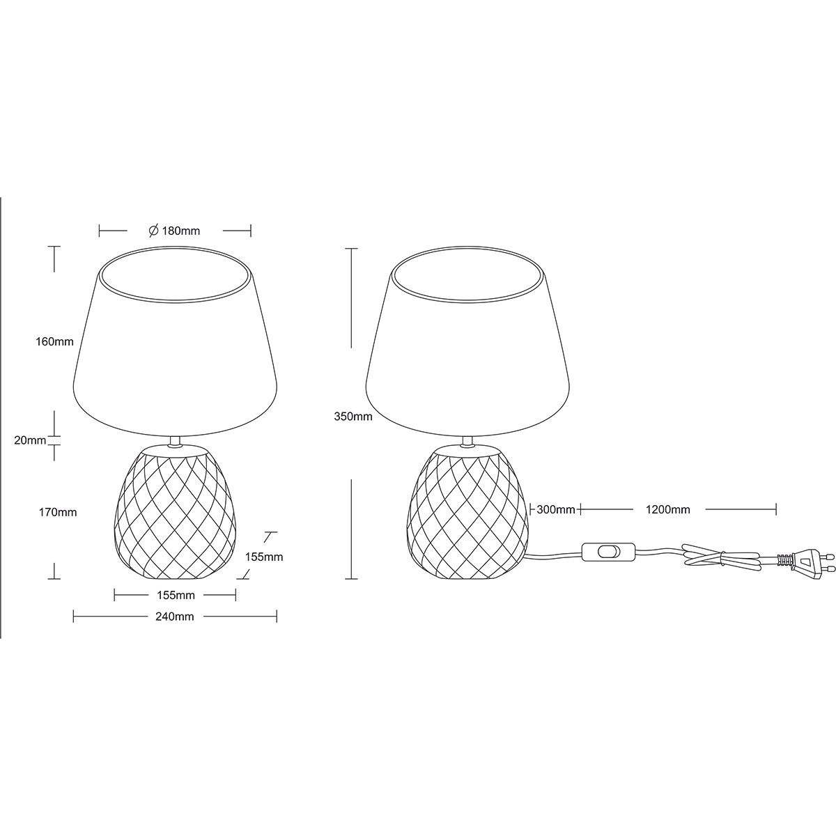 LED Tafellamp - Trion Aroniz - E27 Fitting - Rond - Roze - Keramiek