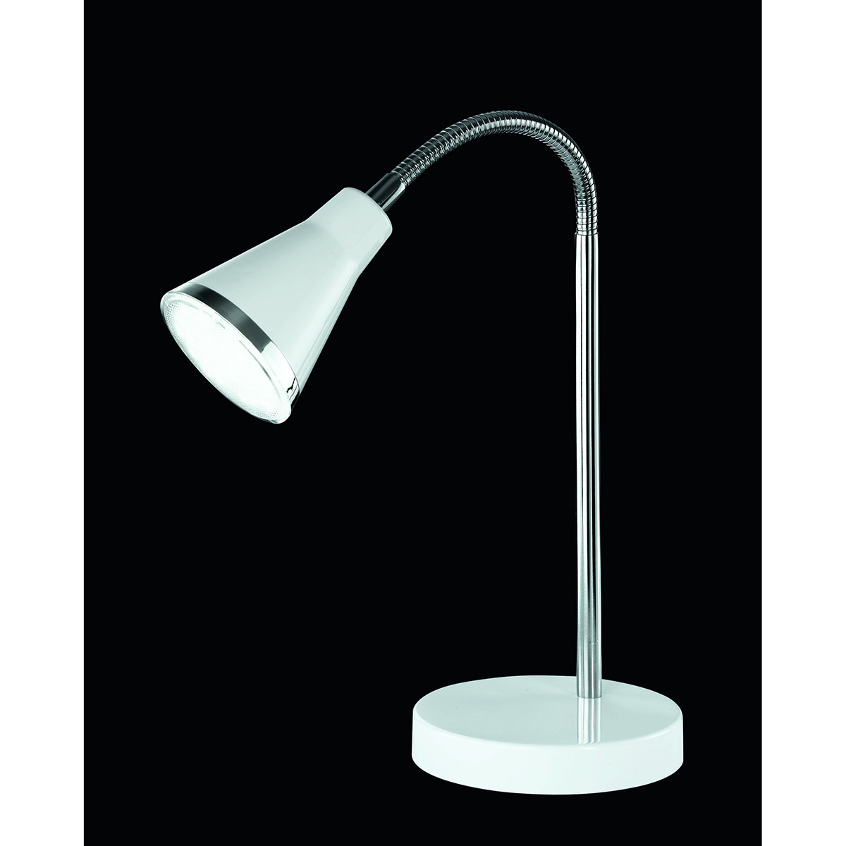 LED Bureaulamp - Trion Arora - 3W - Warm Wit 3000K - Rond - Glans Wit - Kunststof