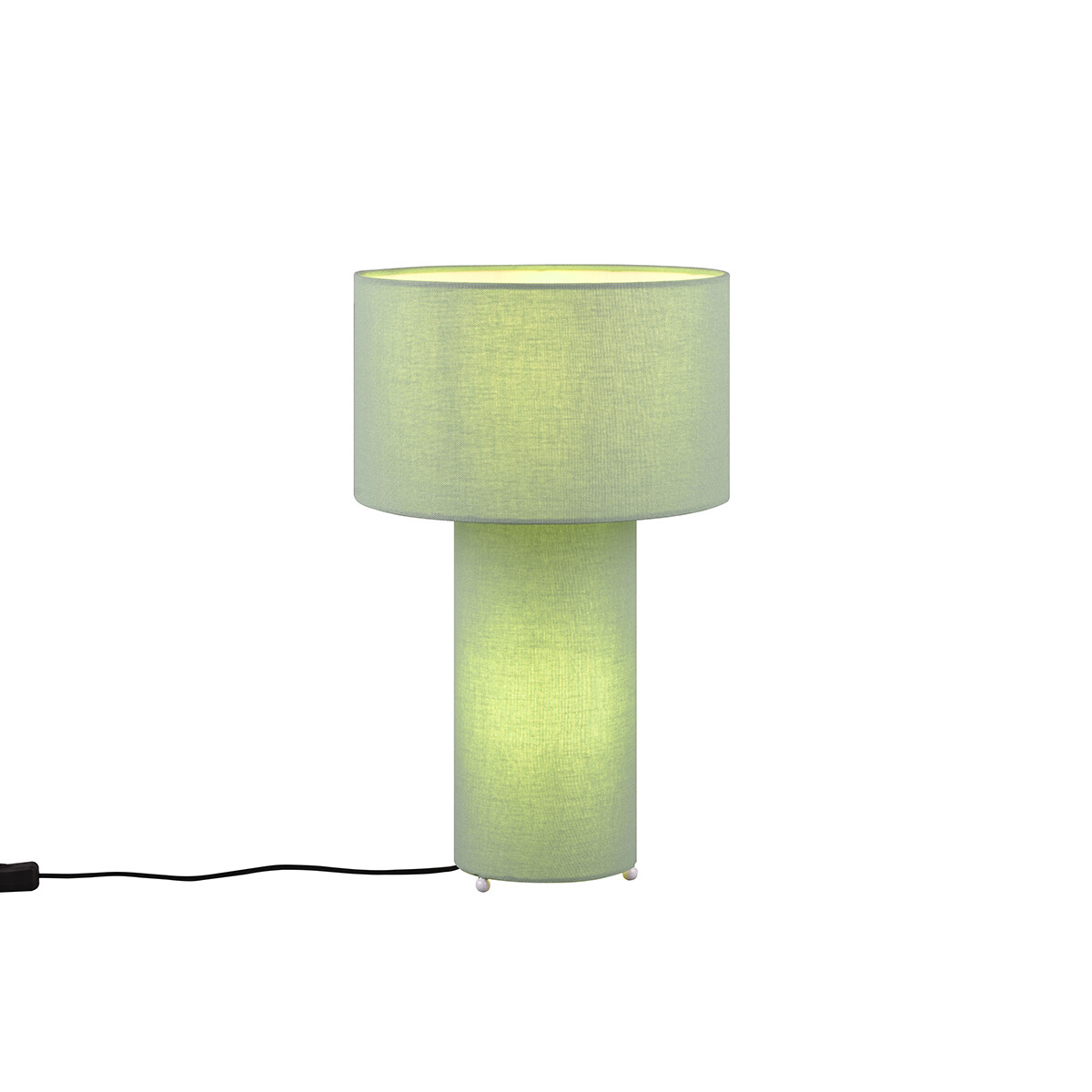 LED Tafellamp - Trion Balin - E27 Fitting - Rond - Groen - Textiel