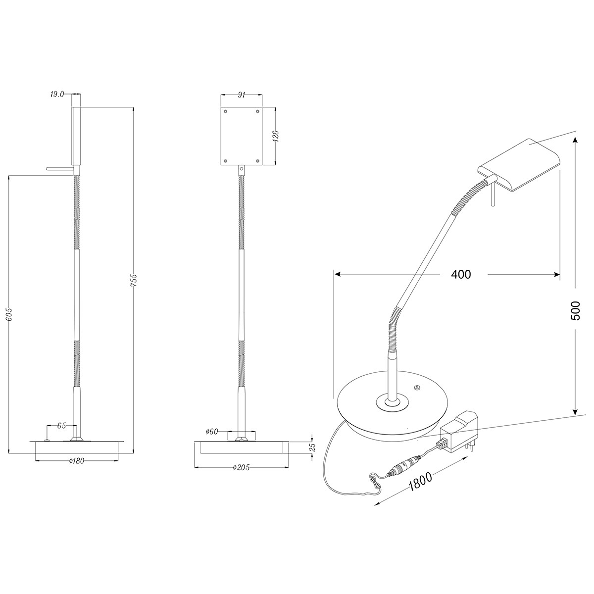 LED Bureaulamp - Trion Bernaro - 12W - Warm Wit 3000K - Dimbaar - Rond - Mat Goud - Aluminium