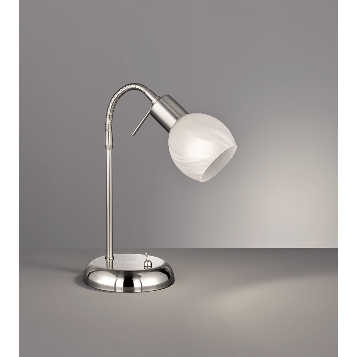 LED Bureaulamp - Trion Besina - E14 Fitting - Flexibele Arm - Rond - Mat Nikkel - Aluminium