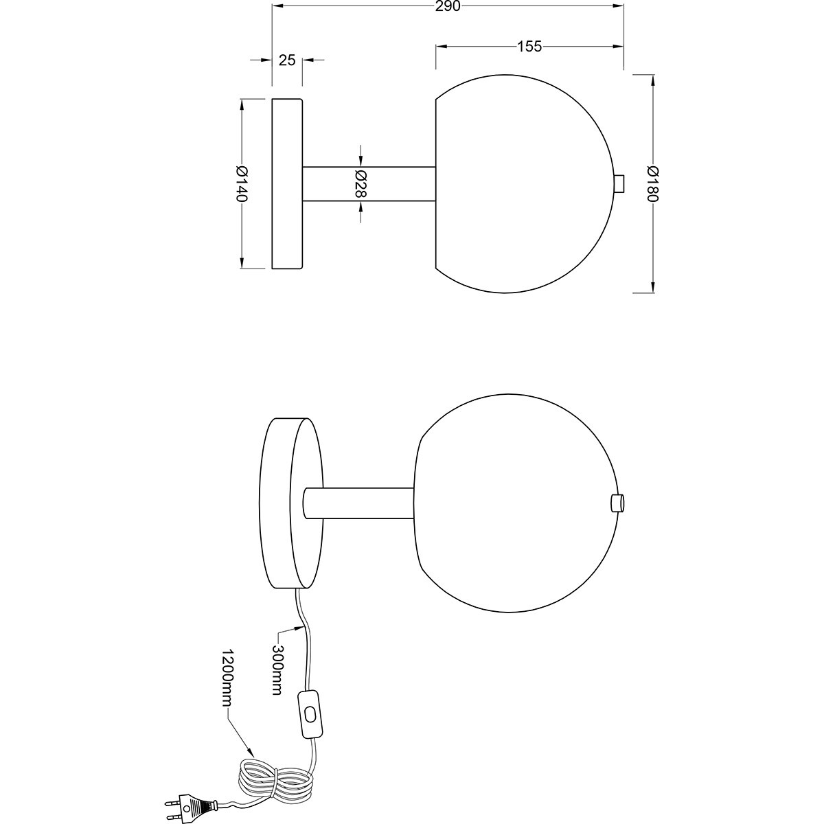 LED Tafellamp - Trion Bliss - E27 Fitting - Rond - Chroom - Metaal