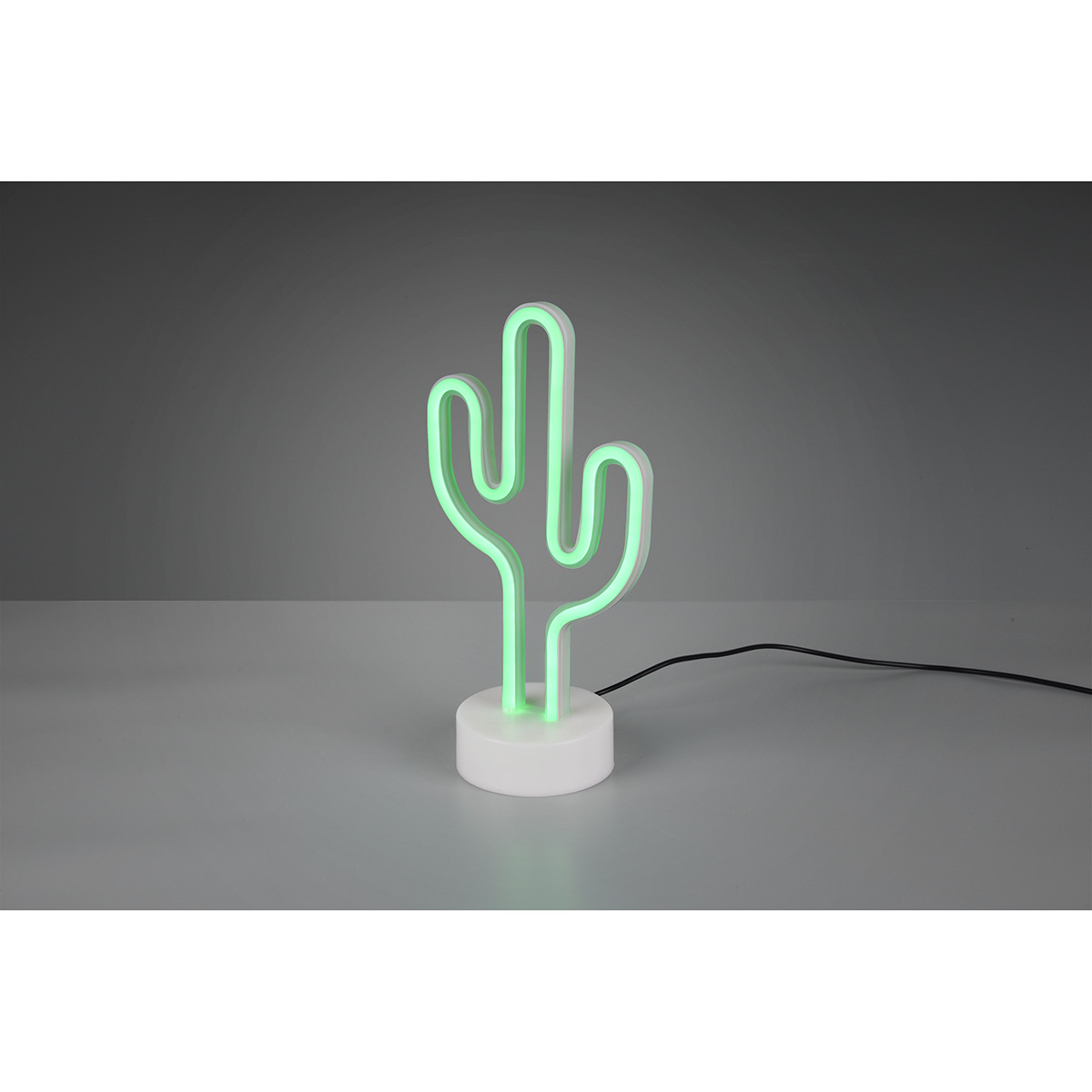 LED Tafellamp - Trion Cactus - 1W - USB - Rond - Mat Wit - Kunststof