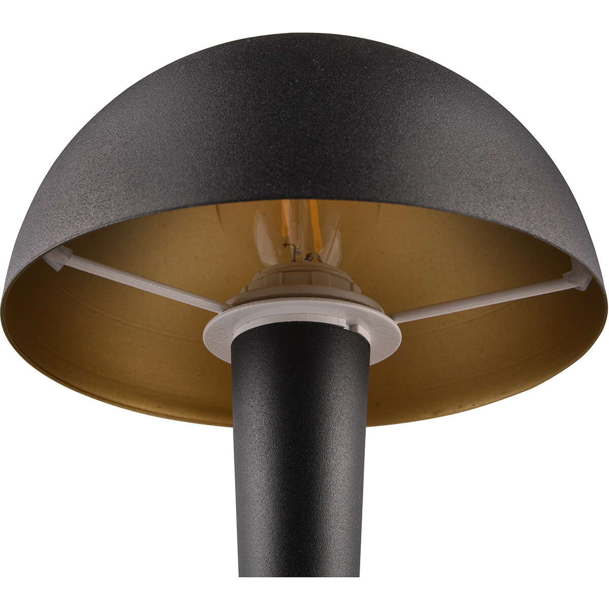 LED Tafellamp - Trion Candin - E14 Fitting - Warm Wit 3000K - Zwart/Goud