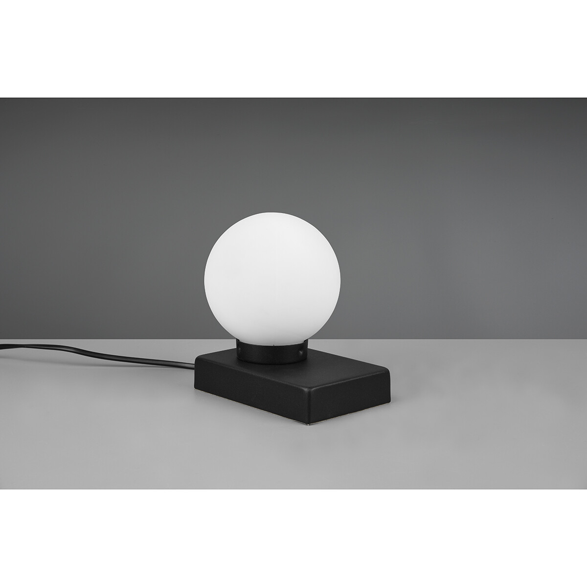 LED Tafellamp - Trion Devy - E14 Fitting - Dimbaar - Rond - Mat Zwart - Aluminium