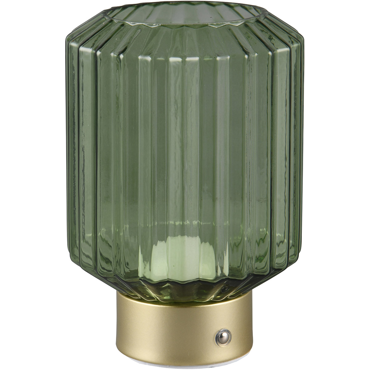 LED Tafellamp Trion Doli 1.5W Warm Wit 3000K Oplaadbare batterijen Mat Messing Metaal Groen Glas
