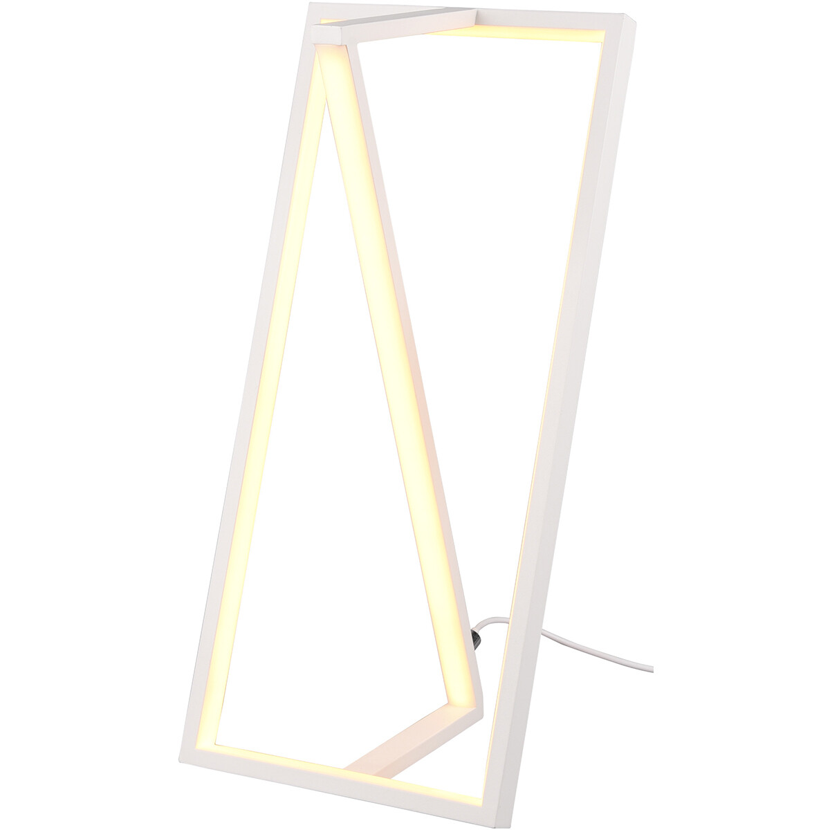 LED Tafellamp - Trion Ediyon - 9W - Aanpasbare Kleur - Dimbaar - Rechthoek - Mat Wit - Aluminium