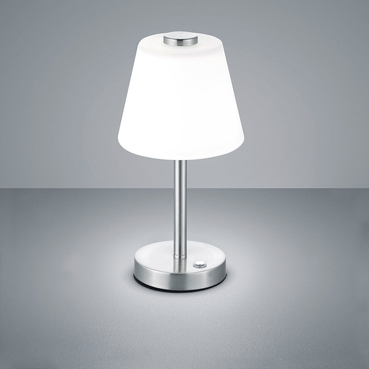 LED Tafellamp - Trion Emaro - 4.5W - Warm Wit 3000K - Dimbaar - Rond - Mat Nikkel - Aluminium