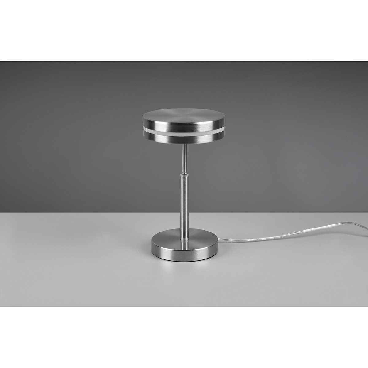 LED Tafellamp - Trion Franco - 6W - Warm Wit 3000K - Rond - Mat Nikkel - Aluminium