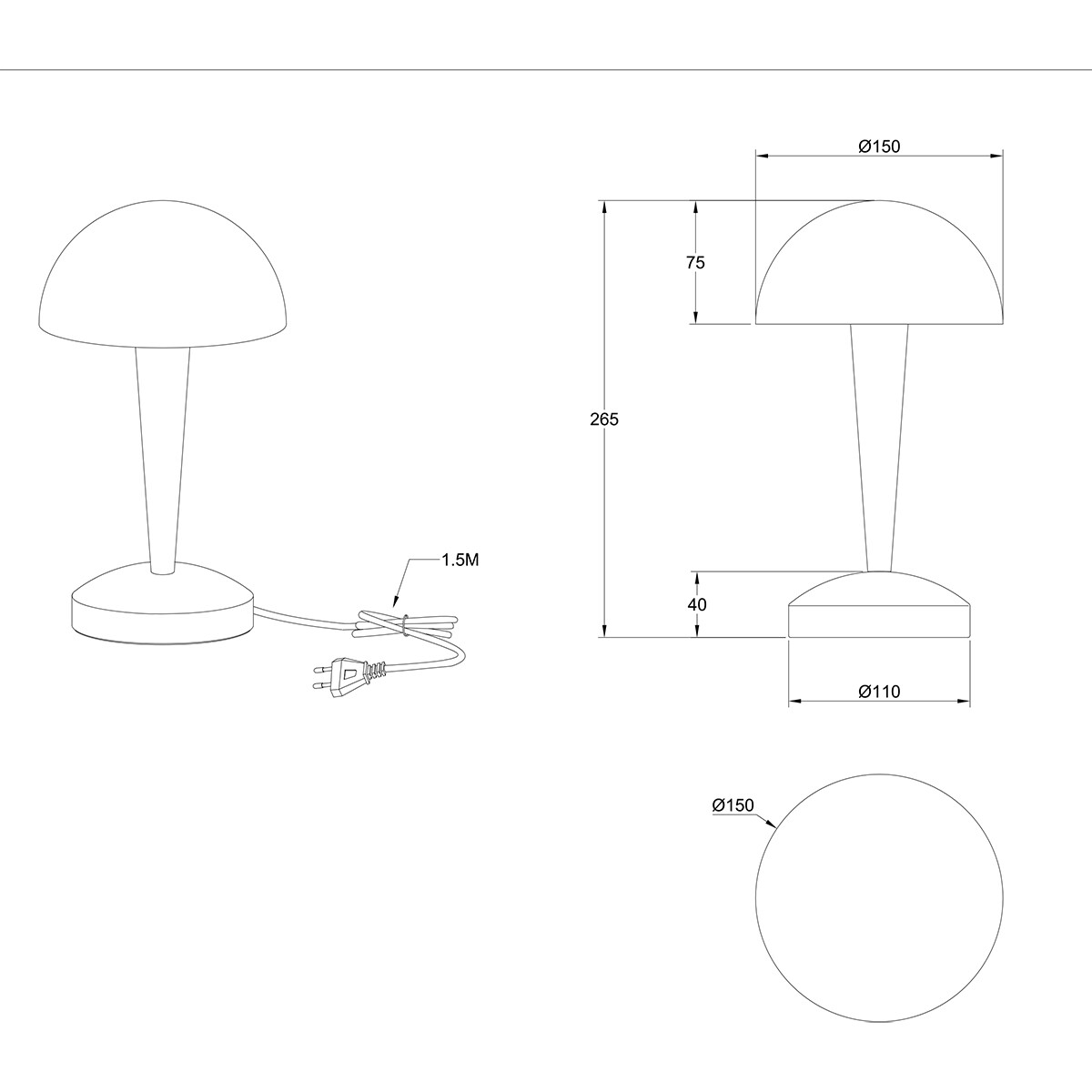 LED Tafellamp - Trion Candin - E14 Fitting - Warm Wit 3000K - Bruin