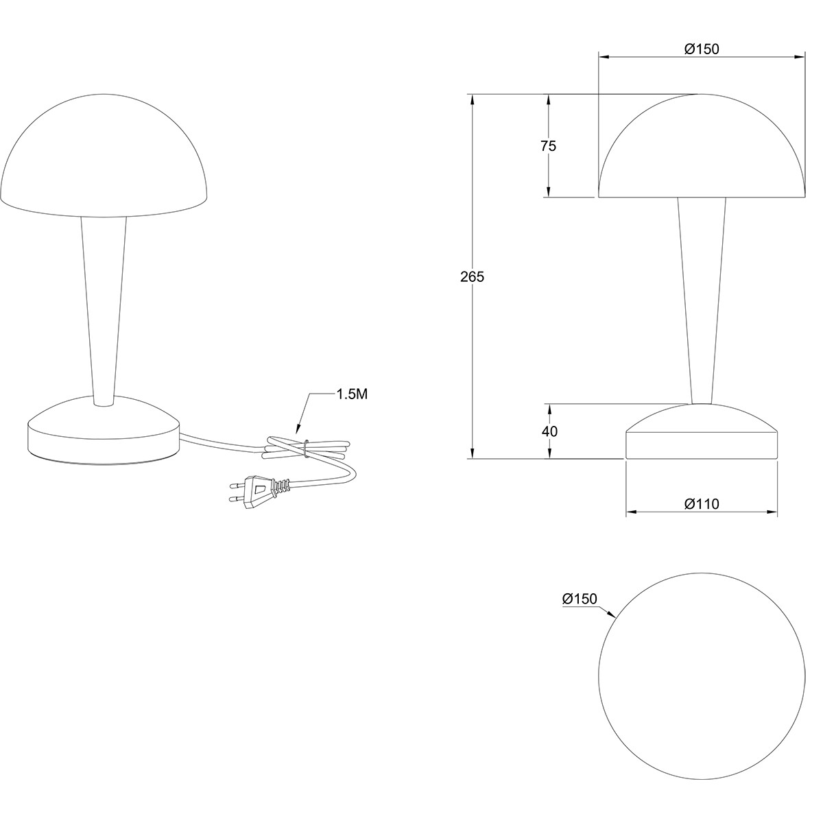 LED Tafellamp - Trion Candin - E14 Fitting - Warm Wit 3000K - Mat Messing