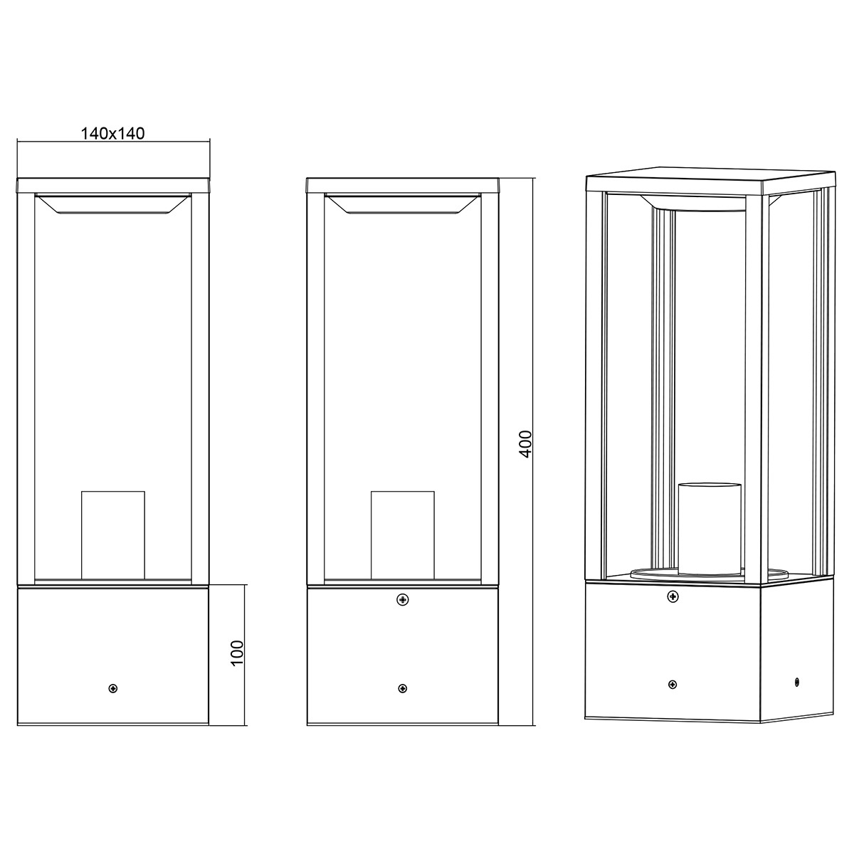 LED Tuinverlichting - Staande Buitenlamp - Trion Garinola - E27 Fitting - Mat Antraciet - Aluminium