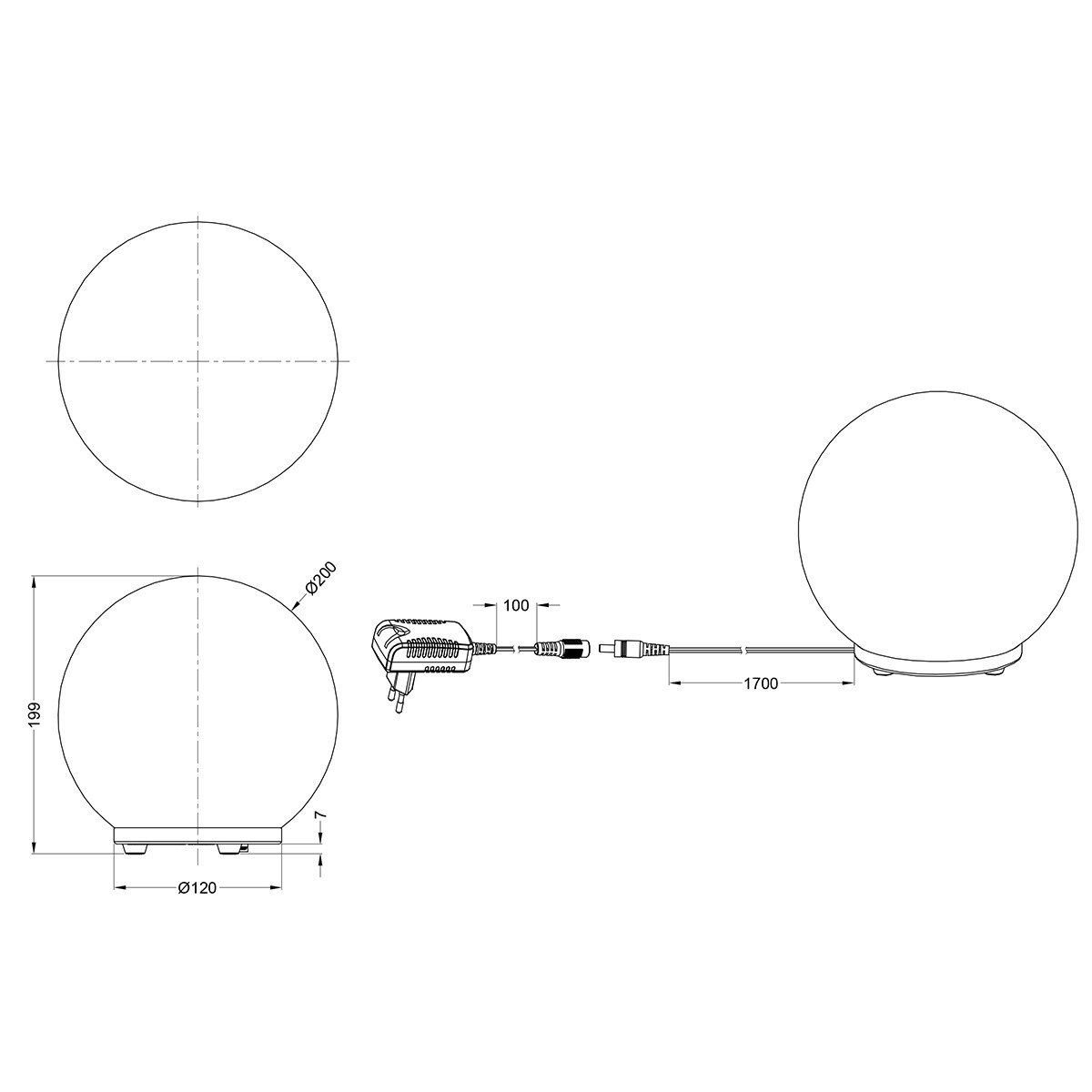 LED Tafellamp - Trion Geron - 5.5W - Warm Wit 3000K - RGBW - Afstandsbediening - Dimbaar - Rond - Mat Chroom - Kunststof