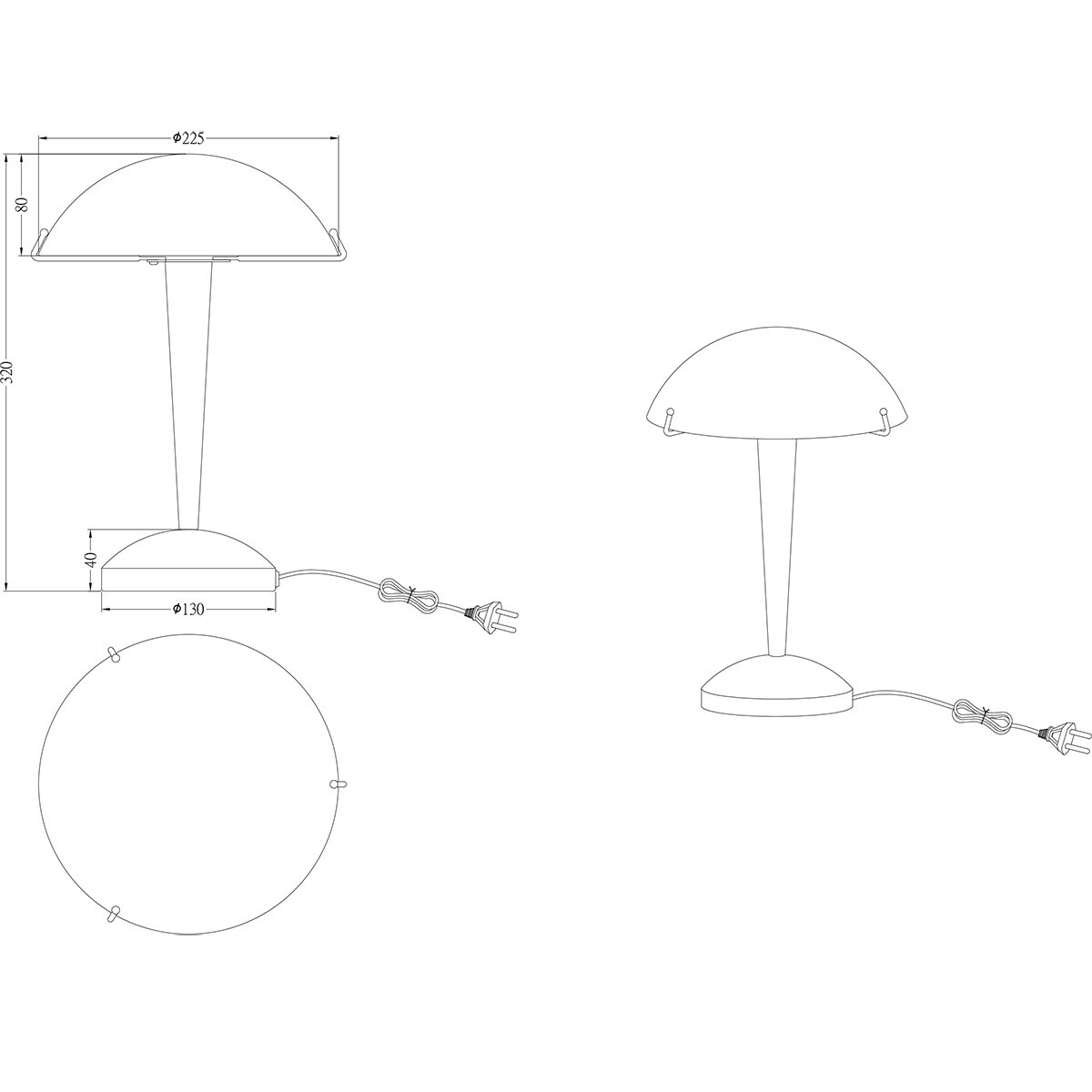 LED Tafellamp - Trion Ilza - E14 Fitting - 1 lichtpunt - Mat Messing - Metaal - Wit Glas