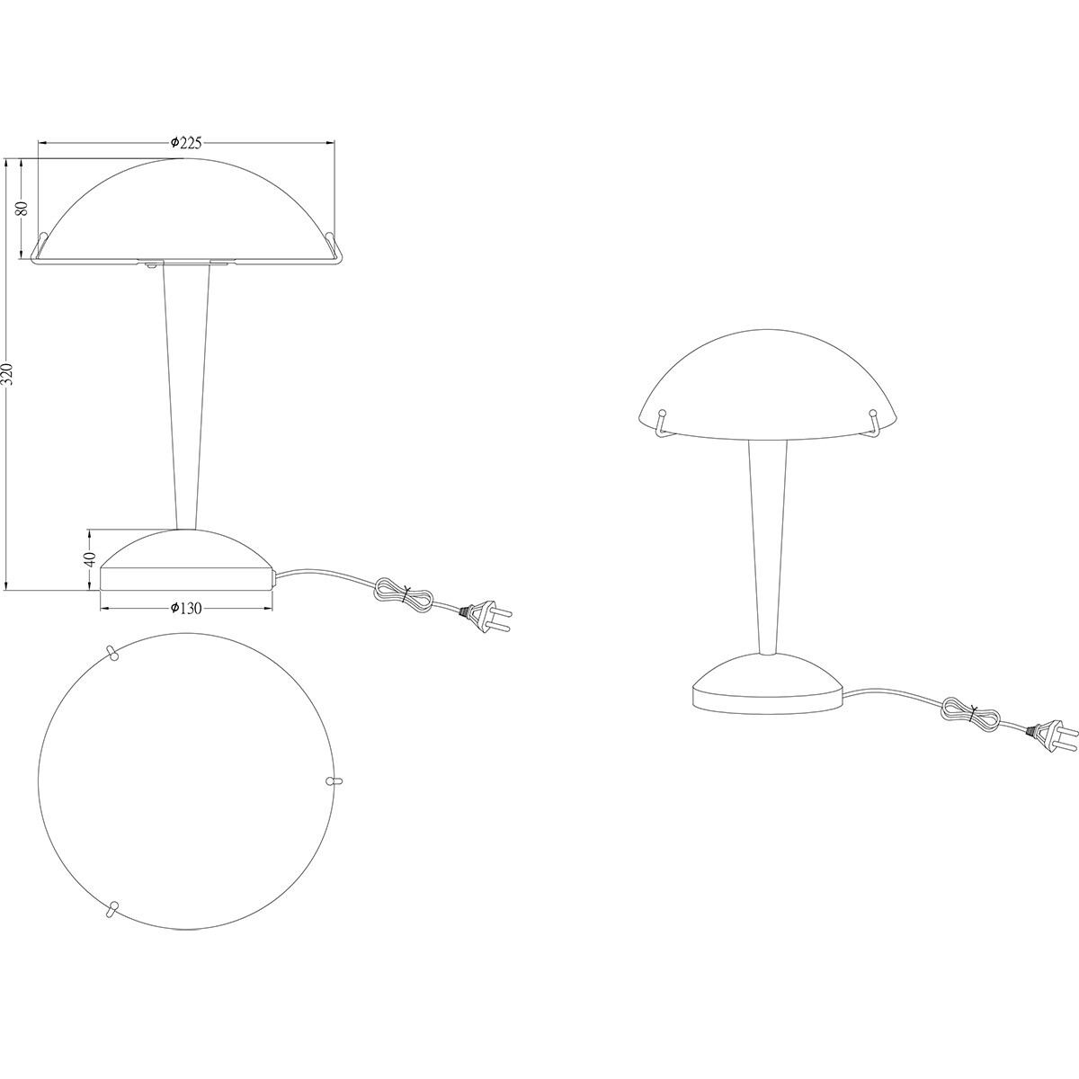 LED Tafellamp - Trion Ilza - E14 Fitting - 1 lichtpunt - Mat Nikkel - Metaal - Wit Glas