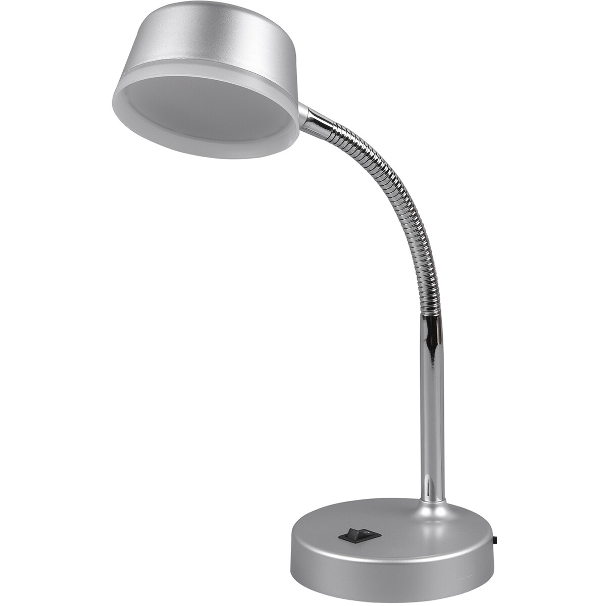 LED Bureaulamp - Trion Kiki - 4W - Warm Wit 3000K - Rond - Mat Titaan - Kunststof