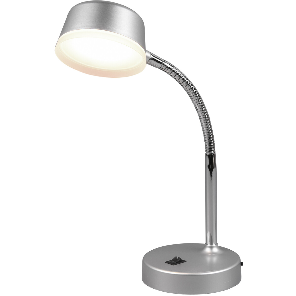 LED Bureaulamp - Trion Kiki - 4W - Warm Wit 3000K - Rond - Mat Titaan - Kunststof