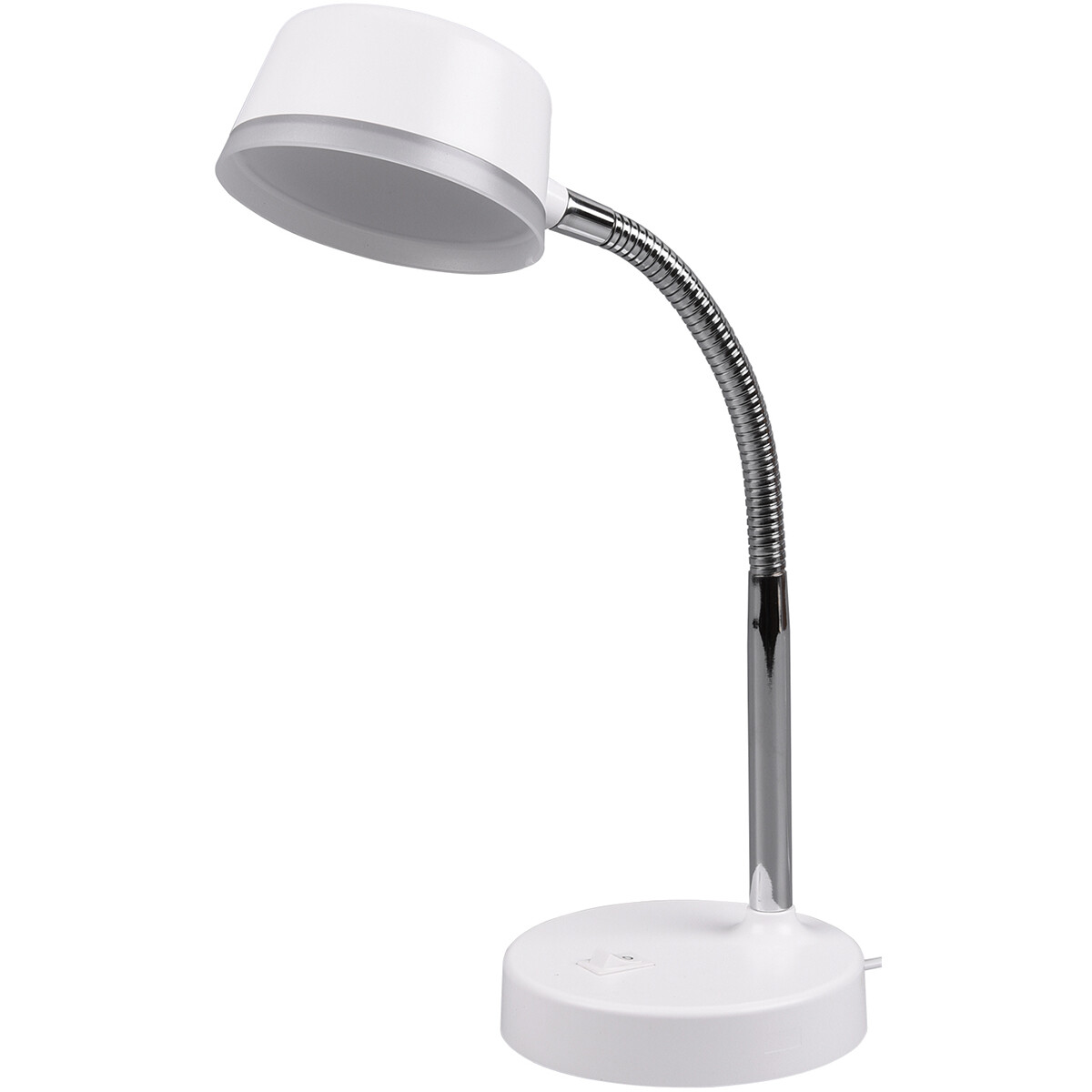 LED Bureaulamp - Trion Kiki - 4W - Warm Wit 3000K - Rond - Mat Wit - Kunststof