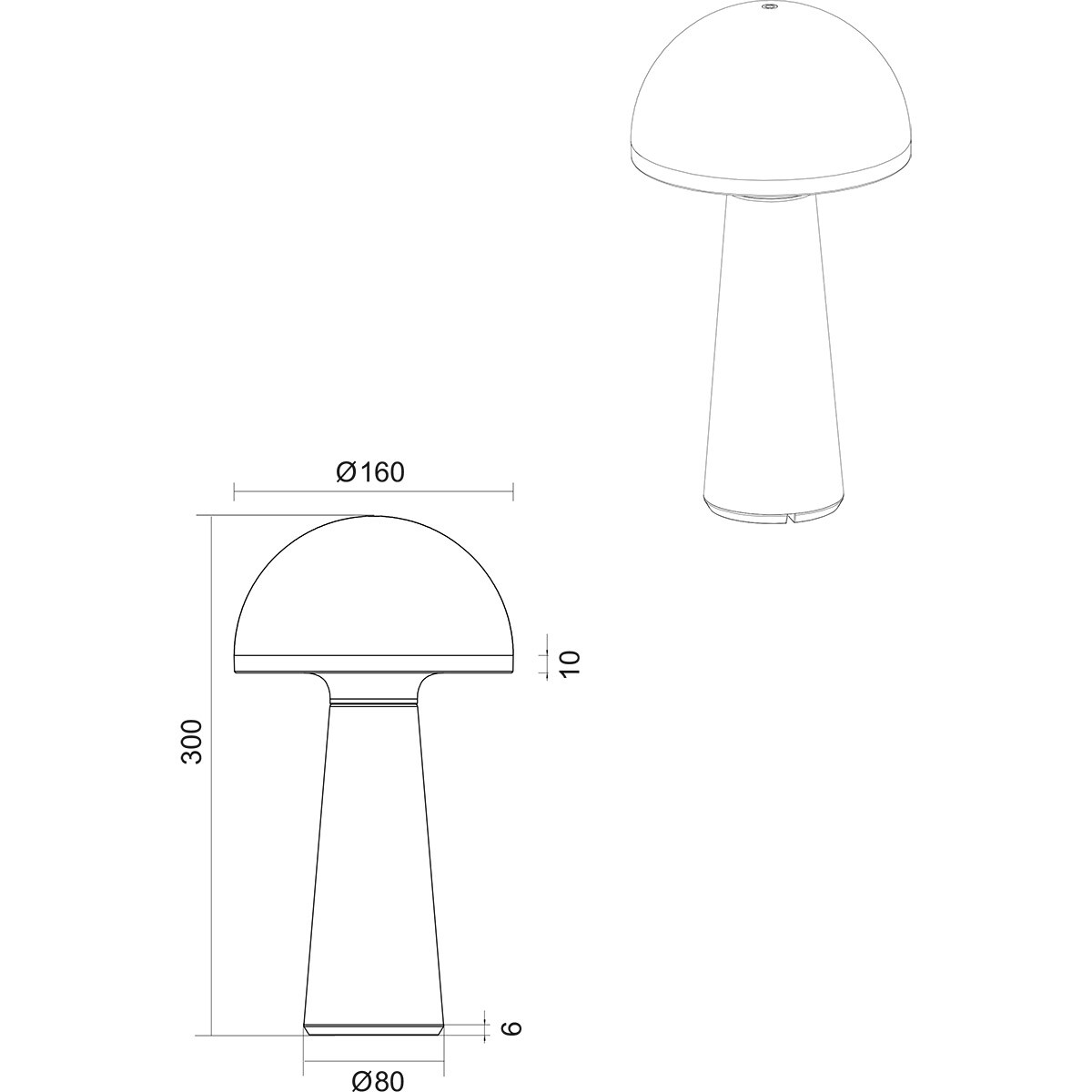 LED Tafellamp - Trion Lungo - 2W - Aanpasbare kleur - Oplaadbare batterijen - Taupe - Gegoten Aluminium