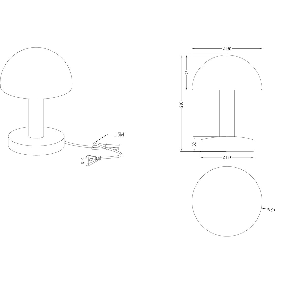 LED Tafellamp - Trion Nini - E14 Fitting - 1 lichtpunt - Chroom - Metaal - Geborsteld Aluminium Glas