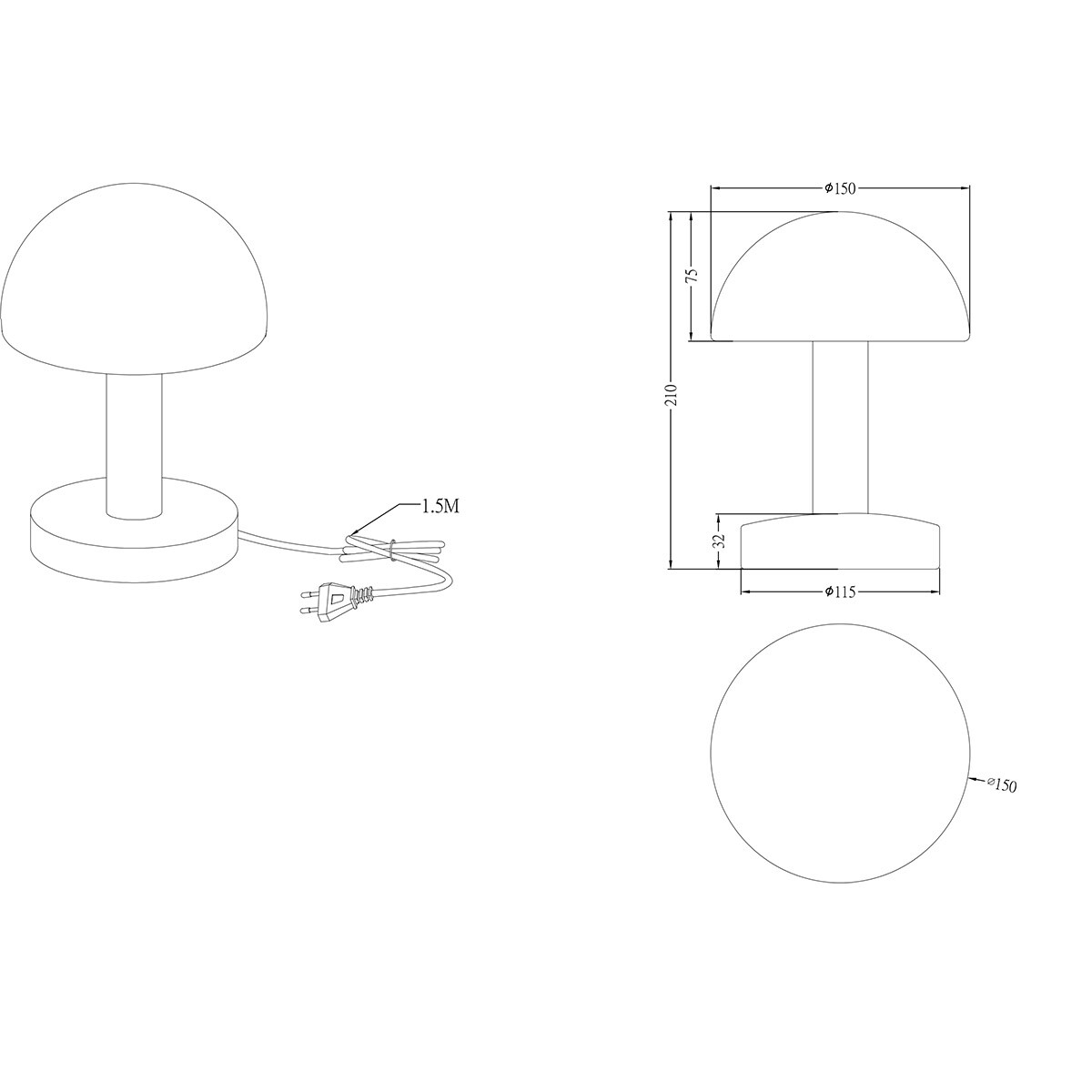 LED Tafellamp - Trion Nini - E14 Fitting - 1 lichtpunt - Mat Nikkel - Metaal - Wit Geborsteld Glas