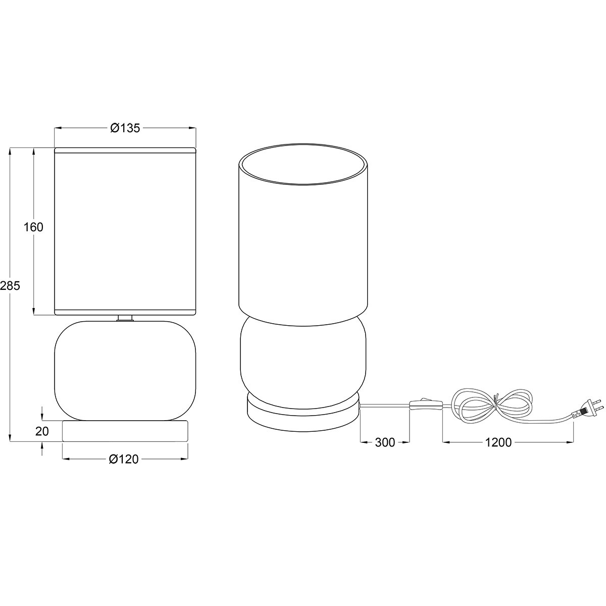 LED Tafellamp - Trion Oliy - E27 Fitting - Rond - Mat Zwart - Metaal - Amber Glas