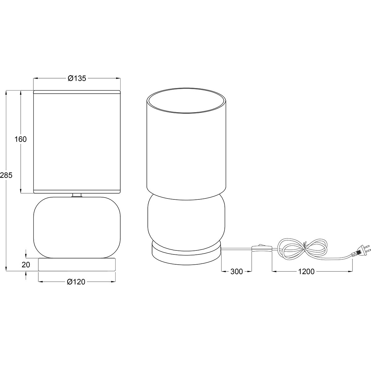 LED Tafellamp - Trion Oliy - E27 Fitting - Rond - Mat Zwart - Metaal - Rookkleur Glas