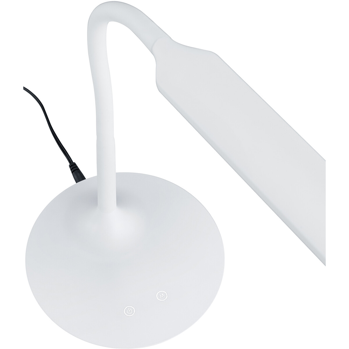 LED Bureaulamp - Trion Polina - 5W - Aanpasbare Kleur - Dimbaar - Rond - Mat Wit - Kunststof