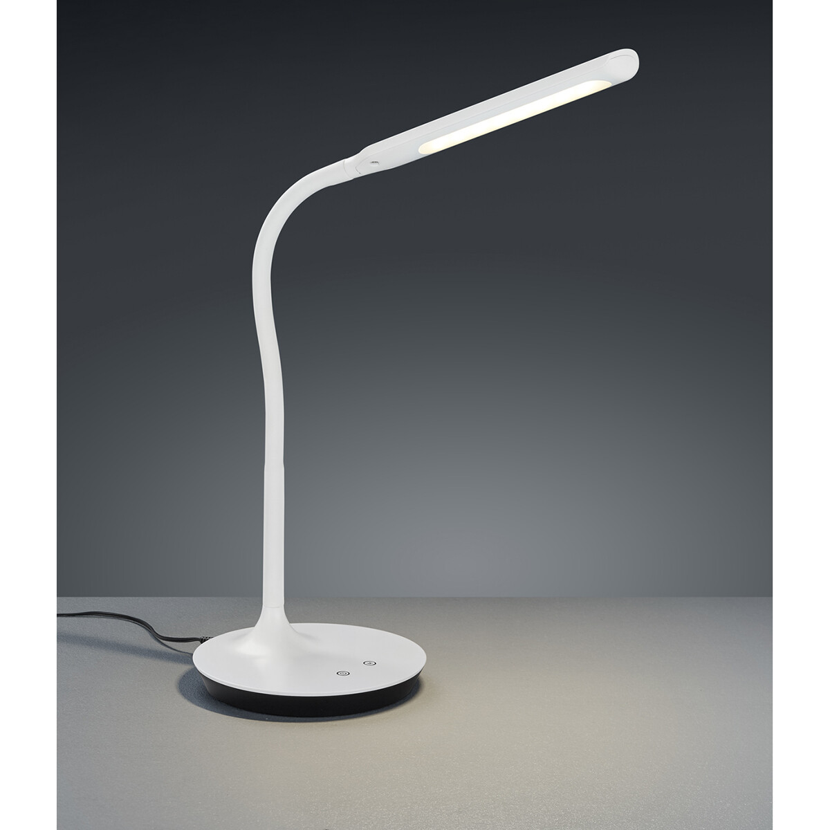 LED Bureaulamp - Trion Polina - 5W - Aanpasbare Kleur - Dimbaar - Rond - Mat Wit - Kunststof