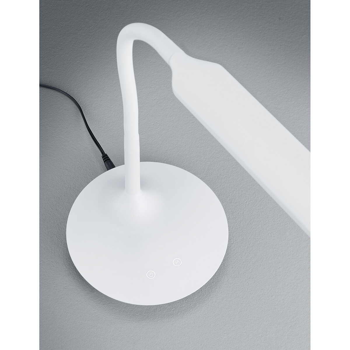 LED Bureaulamp - Trion Polina - 5W - Aanpasbare Kleur - Dimbaar - Rond - Mat Wit - Kunststof