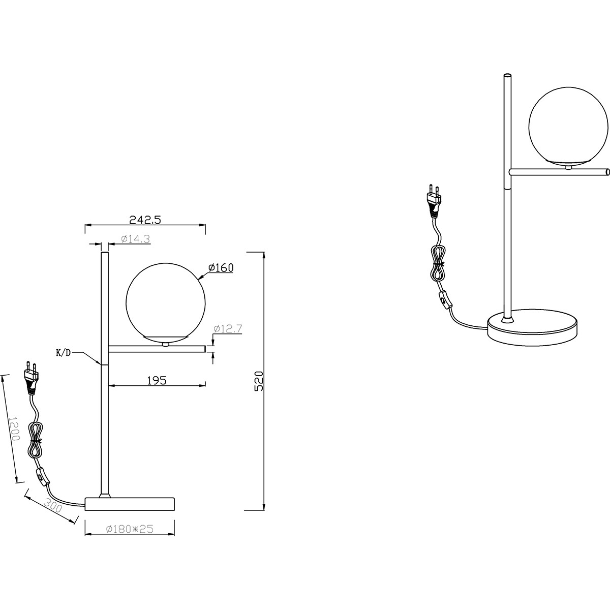 LED Tafellamp - Trion Pora - E14 Fitting - Rond - Mat Zwart - Aluminium