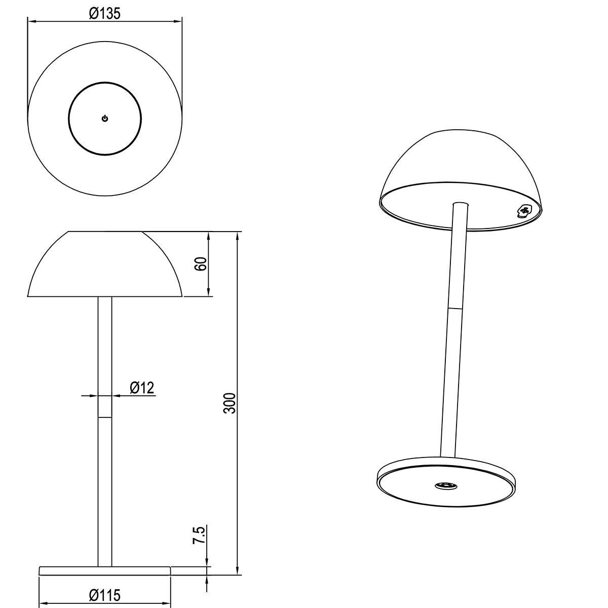 LED Tafellamp - Trion Rado - 1.7W - Warm Wit 3000K - Oplaadbare batterijen - Pistachegroen - Kunststof