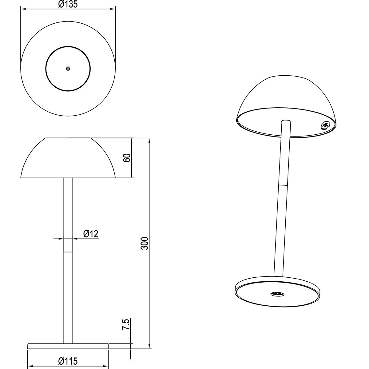 LED Tafellamp - Trion Rado - 1.7W - Warm Wit 3000K - Oplaadbare batterijen - Rood - Kunststof