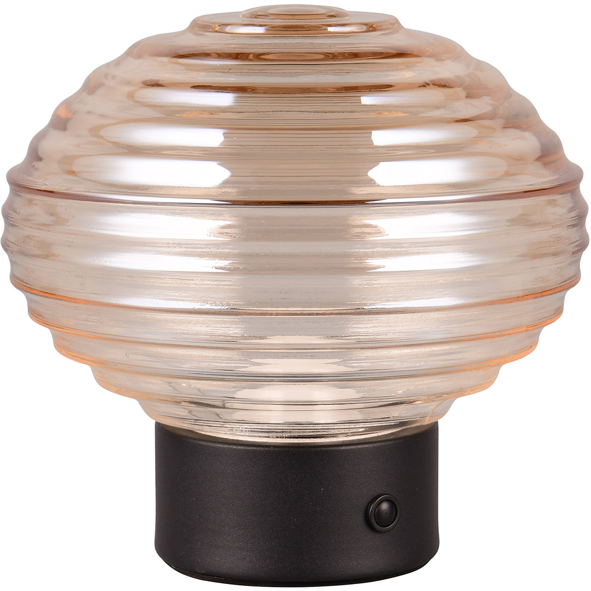 LED Tafellamp - Trion Rali - 1.5W - Warm Wit 3000K - Oplaadbare batterijen - Ovaal - Mat Zwart - Metaal