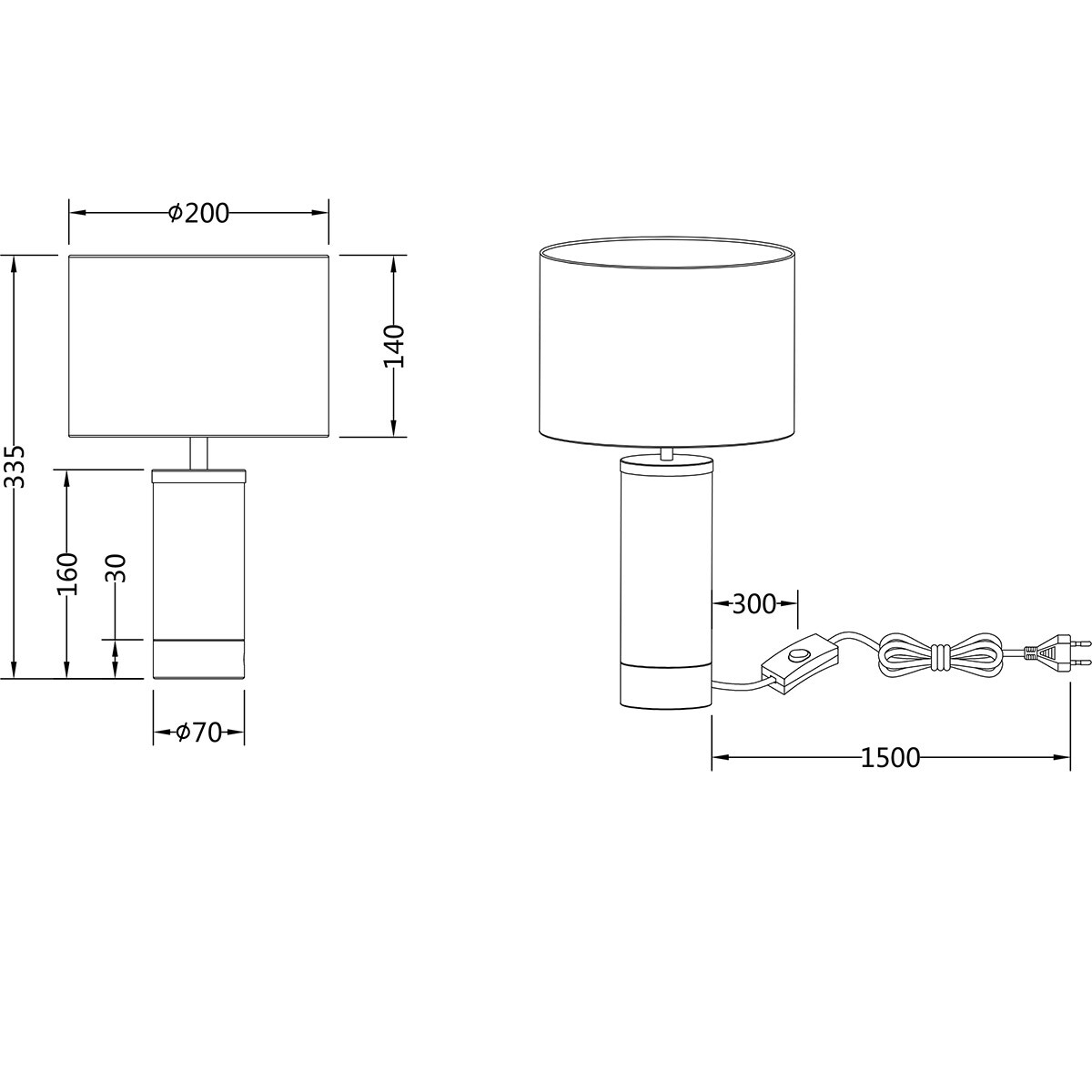 LED Tafellamp - Trion Raziye - E14 Fitting - 1 lichtpunt - Max 25W - Mat Messing - Metaal